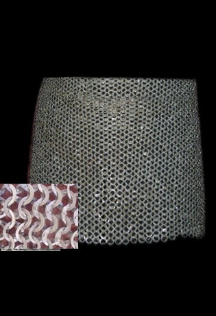 Skirt  - Flat Ring Wedge Riveted Chainmail with alterte Solid Rings 