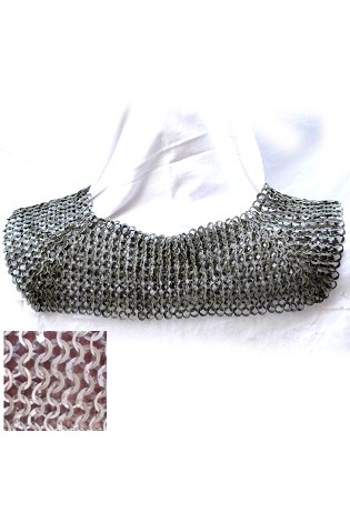 Standard/Chainmail Collar - Flat Ring Wedge Riveted Chainmail with alterte Solid Rings