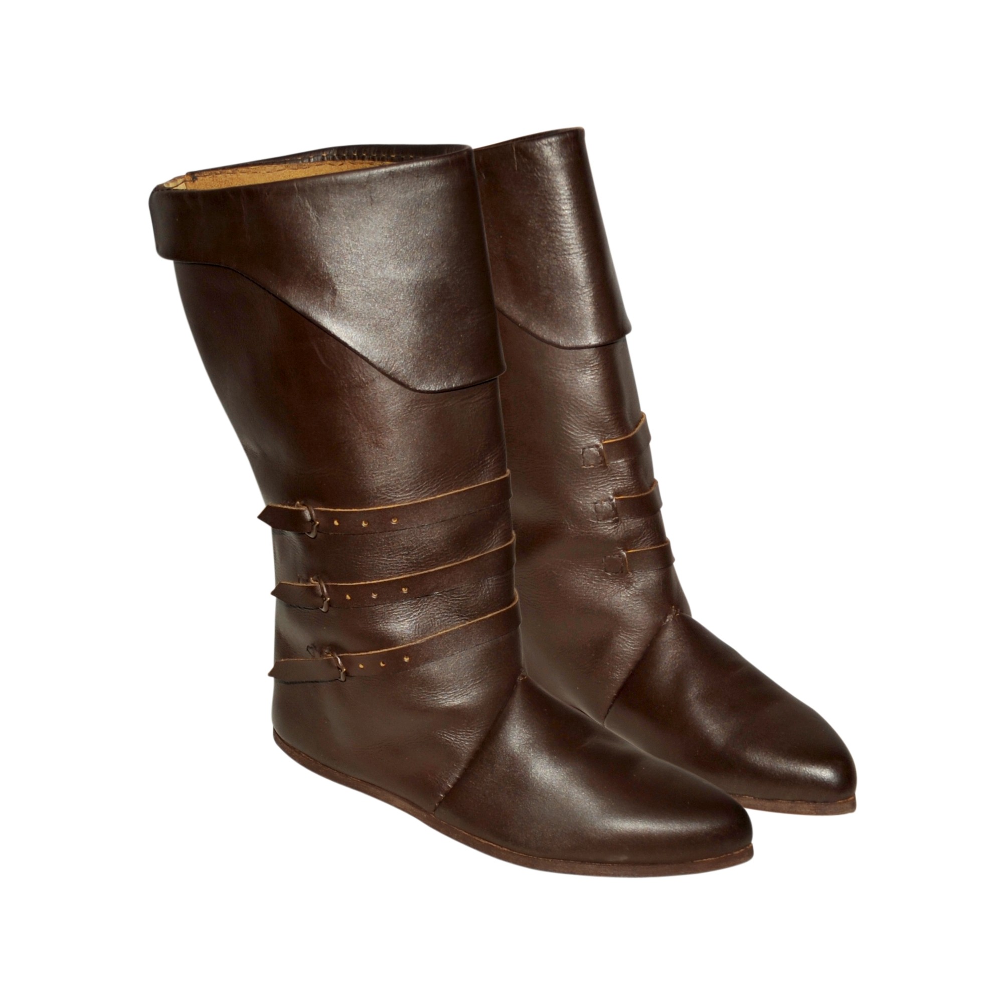 Mid Calf Leather Boots 