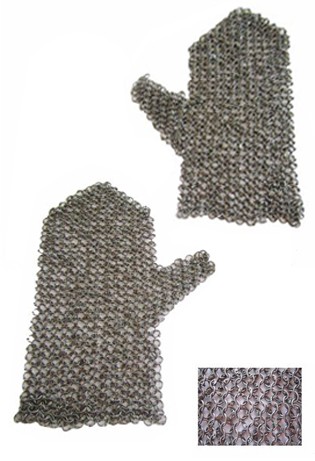 Chain mesh for mittens - round rings 9mm, fully riveted (round rivet)
