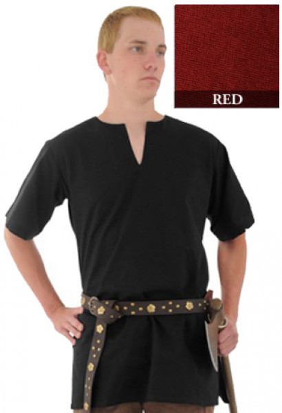 Medieval Tunic made from Handwoven Cotton Burgandy