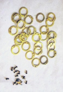 Brass Flat rings with Wedge rivets 