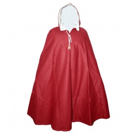 Maroon Medieval Hooded Cloak - Authentic Woolen and 100% Linen Lining Cape